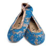 SALE - HOLISTIC SILK MASSAGESLIPPERS "BLUE GOLD" SIZE S