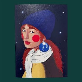 ARION ILLUSTRIERT - GRUSSKARTE WEIHNACHTSKUGEL OHRRING