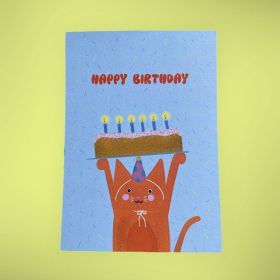 ARION ILLUSTRIERT - GRUSSKARTE HAPPY BIRTHDAY CAT